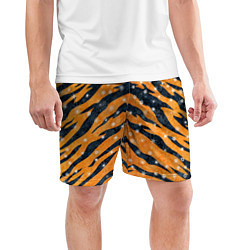 Шорты спортивные мужские Новогодняя шкура тигра, цвет: 3D-принт — фото 2