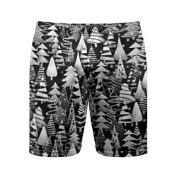 Мужские спортивные шорты Лес абстрактных ёлок