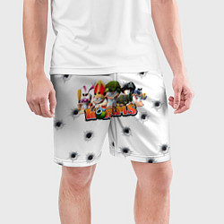 Шорты спортивные мужские Wormsчервяки, цвет: 3D-принт — фото 2