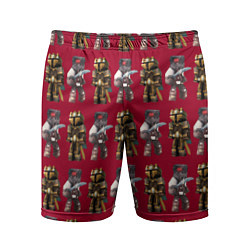Мужские спортивные шорты Minecraft warriors pattern