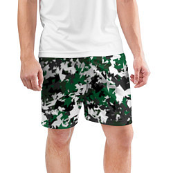 Шорты спортивные мужские Зелено-черный камуфляж, цвет: 3D-принт — фото 2
