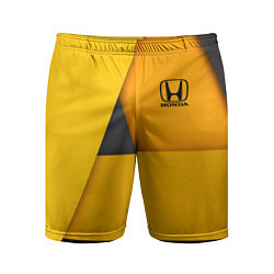 Шорты спортивные мужские Honda - Yellow, цвет: 3D-принт