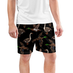 Шорты спортивные мужские Утки паттерн, цвет: 3D-принт — фото 2