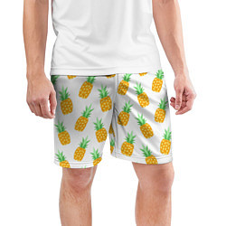 Шорты спортивные мужские Поле ананасов, цвет: 3D-принт — фото 2
