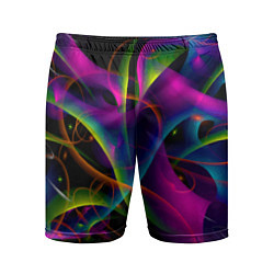 Шорты спортивные мужские Vanguard neon pattern Авангардный неоновый паттерн, цвет: 3D-принт