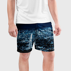Шорты спортивные мужские Ночной город night city, цвет: 3D-принт — фото 2