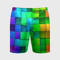 Мужские спортивные шорты РАЗНОЦВЕТНЫЕ КУБИКИ MULTICOLORED CUBES