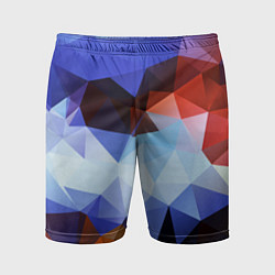 Шорты спортивные мужские Абстрактный цветной узор из треугольников Abstract, цвет: 3D-принт
