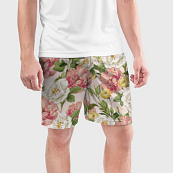 Шорты спортивные мужские Цветы Английские Розы, цвет: 3D-принт — фото 2