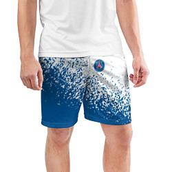 Шорты спортивные мужские Psg синие брызги, цвет: 3D-принт — фото 2
