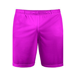 Шорты спортивные мужские Однотонный розовый неоновый Пион, цвет: 3D-принт