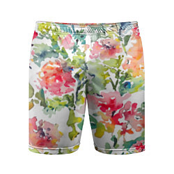 Мужские спортивные шорты Floral pattern Watercolour Summer