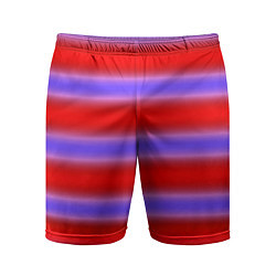 Шорты спортивные мужские Striped pattern мягкие размытые полосы красные фио, цвет: 3D-принт
