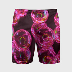 Шорты спортивные мужские Неоновые сюрреалистичные пузыри - Розовый, цвет: 3D-принт