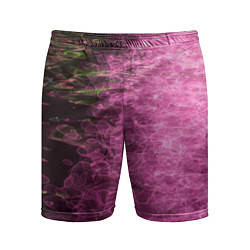 Мужские спортивные шорты Неоновые волны на воде - Розовый
