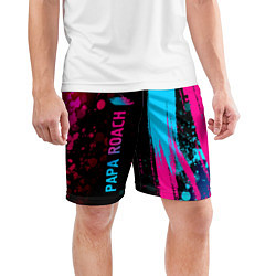 Шорты спортивные мужские Papa Roach Neon Gradient, цвет: 3D-принт — фото 2