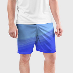 Шорты спортивные мужские Blue abstract pattern, цвет: 3D-принт — фото 2