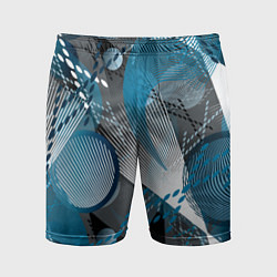 Мужские спортивные шорты Абстрактный серо-синий принт