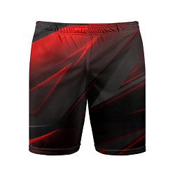 Шорты спортивные мужские Red and Black Geometry, цвет: 3D-принт