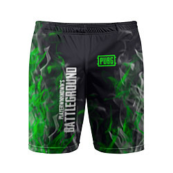 Мужские спортивные шорты Pubg - зелёное пламя