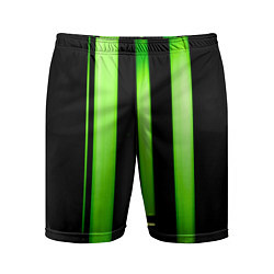 Шорты спортивные мужские Абстрактные неоновые колбы с кислотой - Зелёный, цвет: 3D-принт