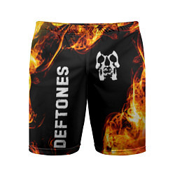 Шорты спортивные мужские Deftones и пылающий огонь, цвет: 3D-принт
