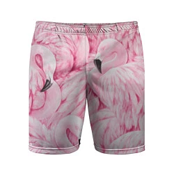 Шорты спортивные мужские Pink Flamingos, цвет: 3D-принт