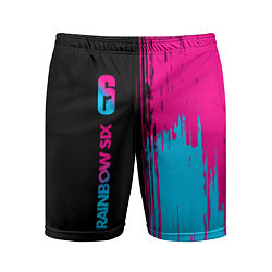 Мужские спортивные шорты Rainbow Six - neon gradient: по-вертикали