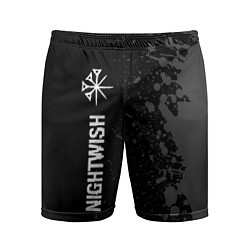Мужские спортивные шорты Nightwish glitch на темном фоне: по-вертикали