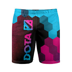 Мужские спортивные шорты Dota - neon gradient: по-вертикали