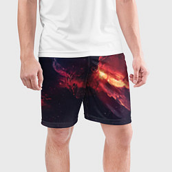 Шорты спортивные мужские Космическое пламя, цвет: 3D-принт — фото 2