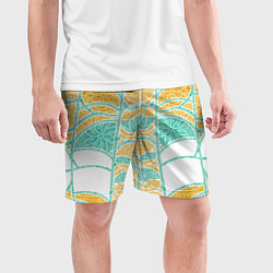 Шорты спортивные мужские Абстракция плетение, цвет: 3D-принт — фото 2