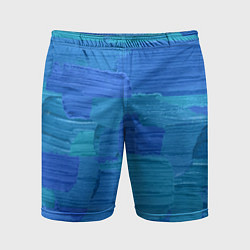 Шорты спортивные мужские Синие мазки краски, цвет: 3D-принт