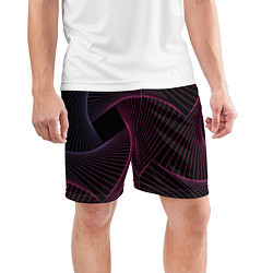 Шорты спортивные мужские Неоновые волны градиент, цвет: 3D-принт — фото 2