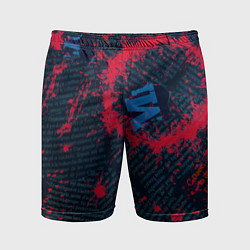 Шорты спортивные мужские Красные чернила на газете, цвет: 3D-принт