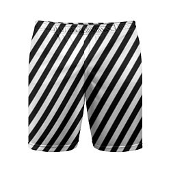 Шорты спортивные мужские Черно-белые полоски, цвет: 3D-принт