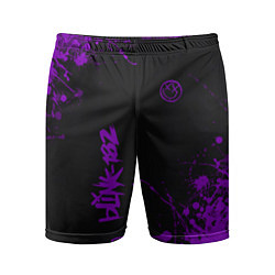 Шорты спортивные мужские Blink 182 фиолетовые брызги, цвет: 3D-принт