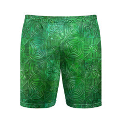 Мужские спортивные шорты Узорчатый зеленый стеклоблок имитация