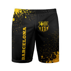 Шорты спортивные мужские Barcelona - gold gradient: надпись, символ, цвет: 3D-принт