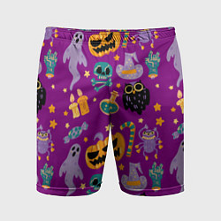 Мужские спортивные шорты Happy Halloween - holiday pattern