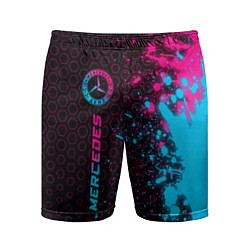 Мужские спортивные шорты Mercedes - neon gradient: по-вертикали