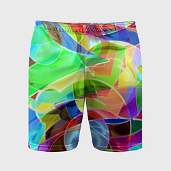 Шорты спортивные мужские Цветная геометрическая композиция - лето, цвет: 3D-принт