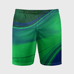 Мужские спортивные шорты Зелёно-синий песок и блёстки