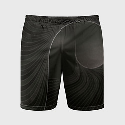 Шорты спортивные мужские Чёрная спираль, цвет: 3D-принт