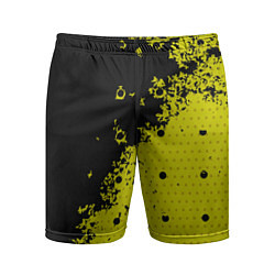 Шорты спортивные мужские Black & Yellow, цвет: 3D-принт