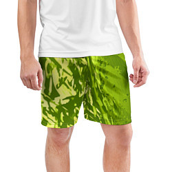 Шорты спортивные мужские Зеленый абстрактный камуфляж, цвет: 3D-принт — фото 2