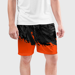 Шорты спортивные мужские Black & Orange, цвет: 3D-принт — фото 2