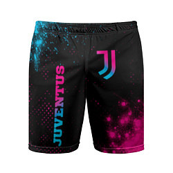 Мужские спортивные шорты Juventus - neon gradient: надпись, символ