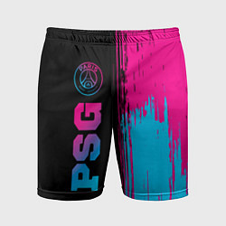 Шорты спортивные мужские PSG - neon gradient: по-вертикали, цвет: 3D-принт