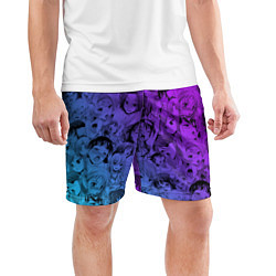 Шорты спортивные мужские Ахегао красивый неон, цвет: 3D-принт — фото 2